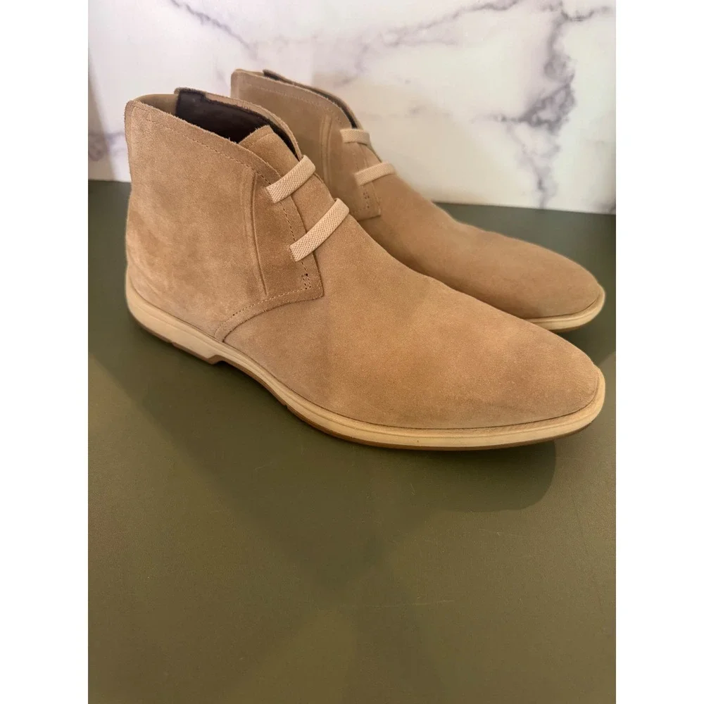 Cole Haan Mens Tan Suede Chukka Desert Boots Size 10.5 C Beige Lace Up Shoes